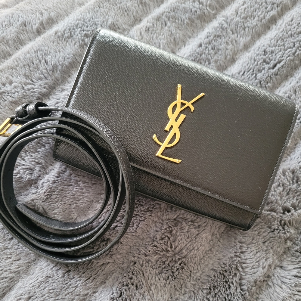 SAINT LAURENT KATE BELT BAG IN GRAIN DE POUDRE-EMBOSSED LEATHER
